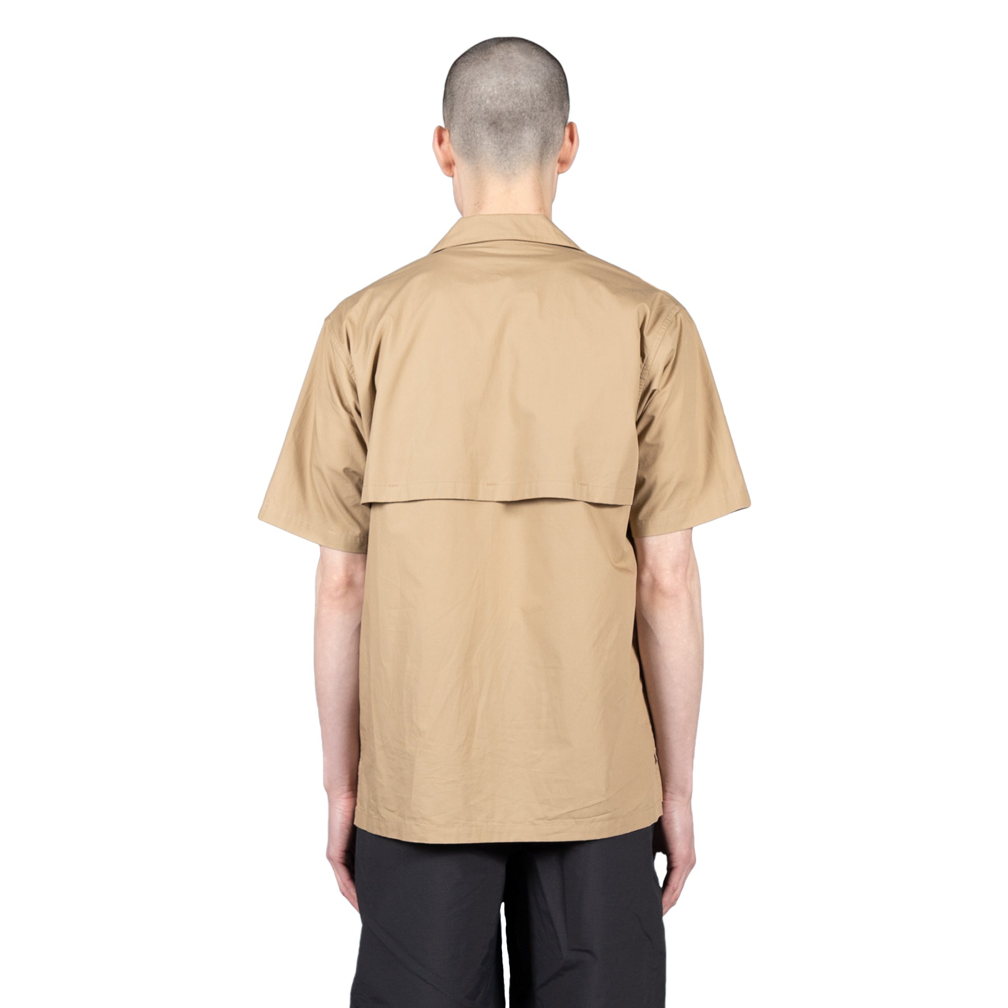 Open Collar S/S Shirt - Beige