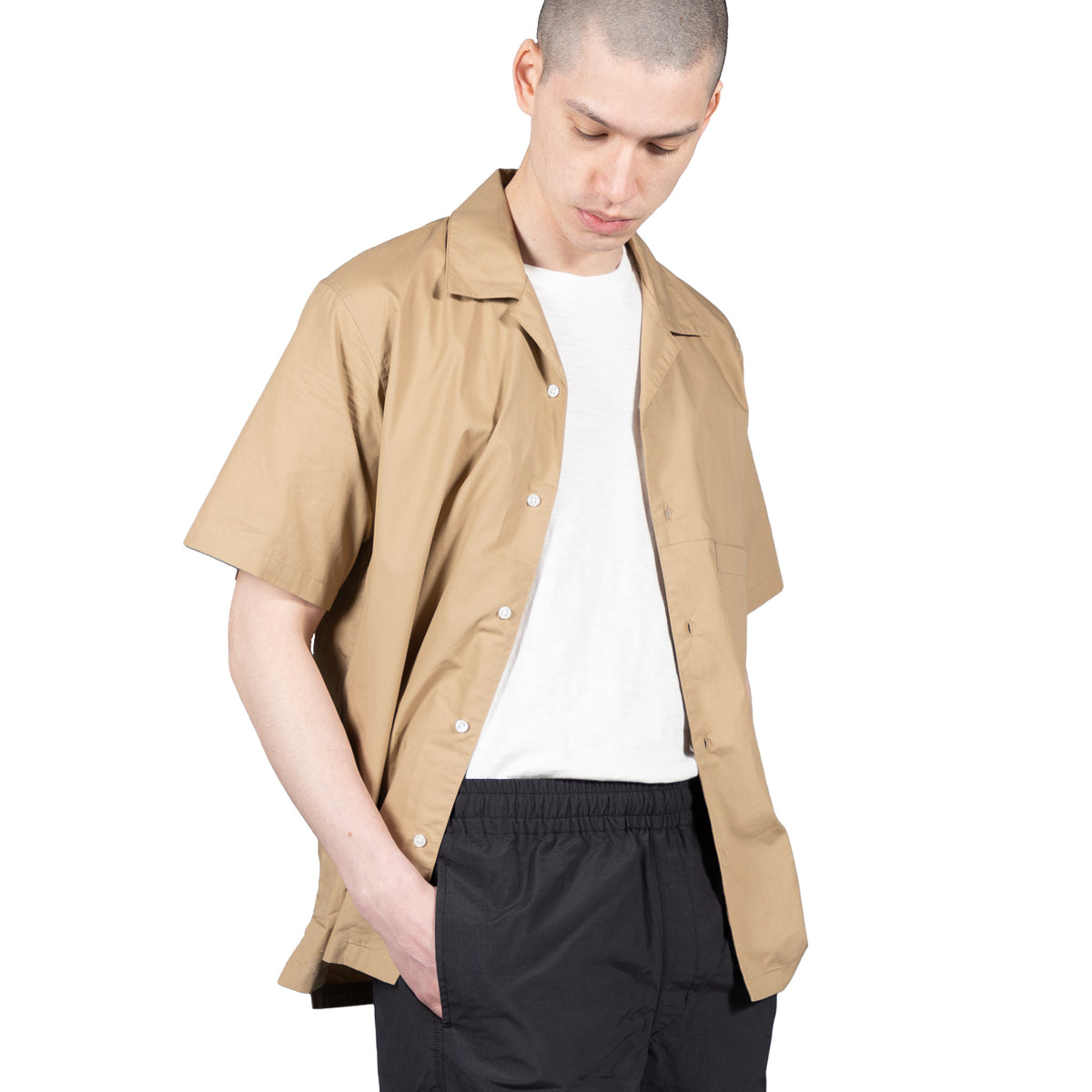 goldwin open collar ss shirt
