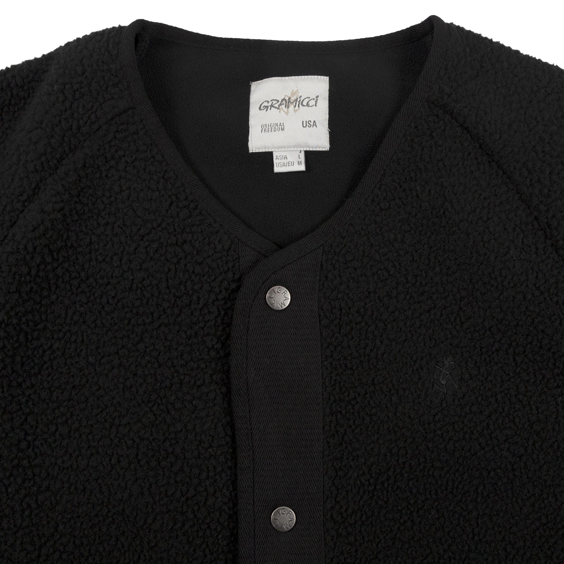 Gramicci Boa Fleece Jacket in Black outer wear warm collar