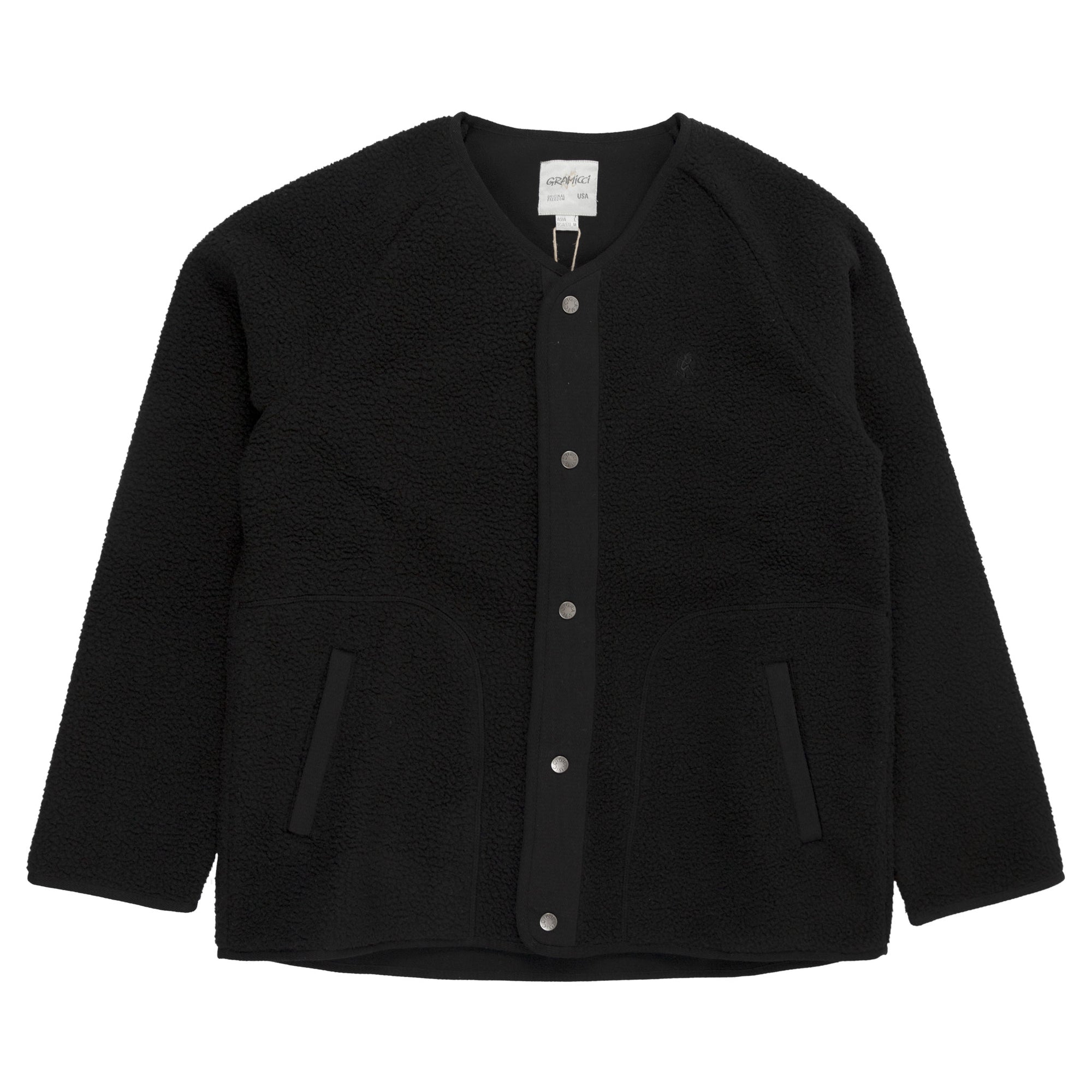 Gramicci Boa Fleece Jacket in Black outer wear warm front
