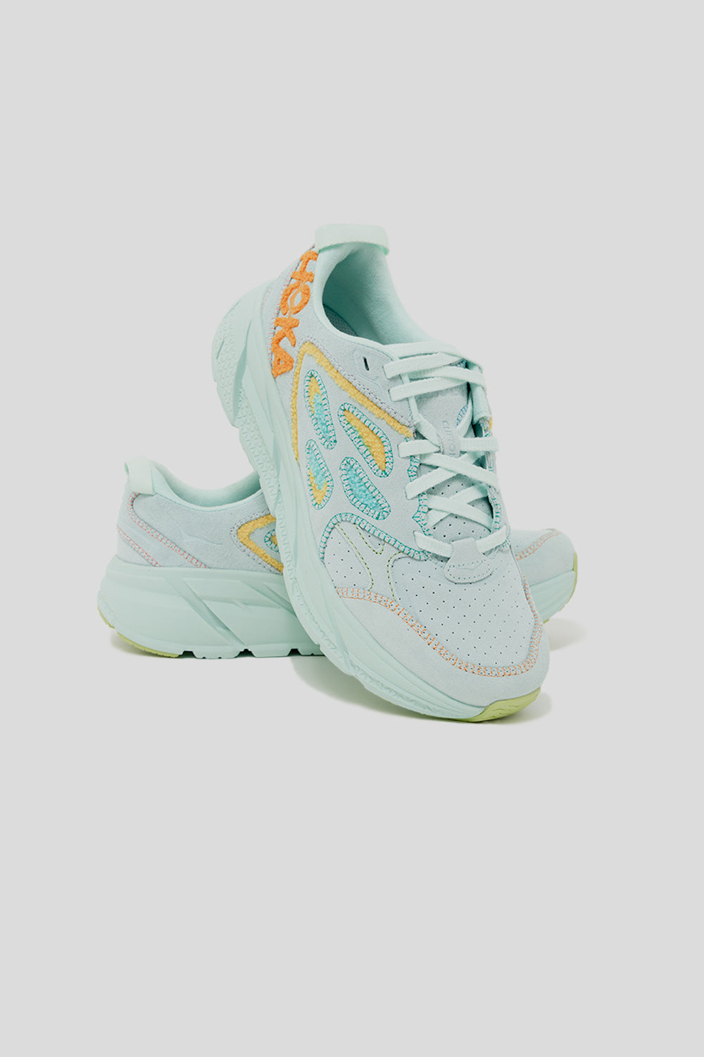 Hoka WMNS Clifton L Embroidery in Blue Glass/Radiant Yellow