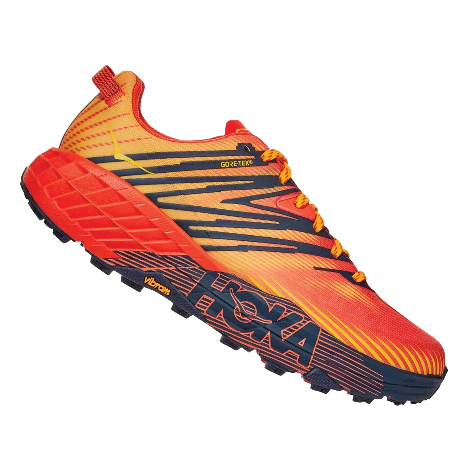 hoka one one shoes online Speedgoat 4 Gore-Tex Mandarin Red Gold Fusion sneakers runners footwear