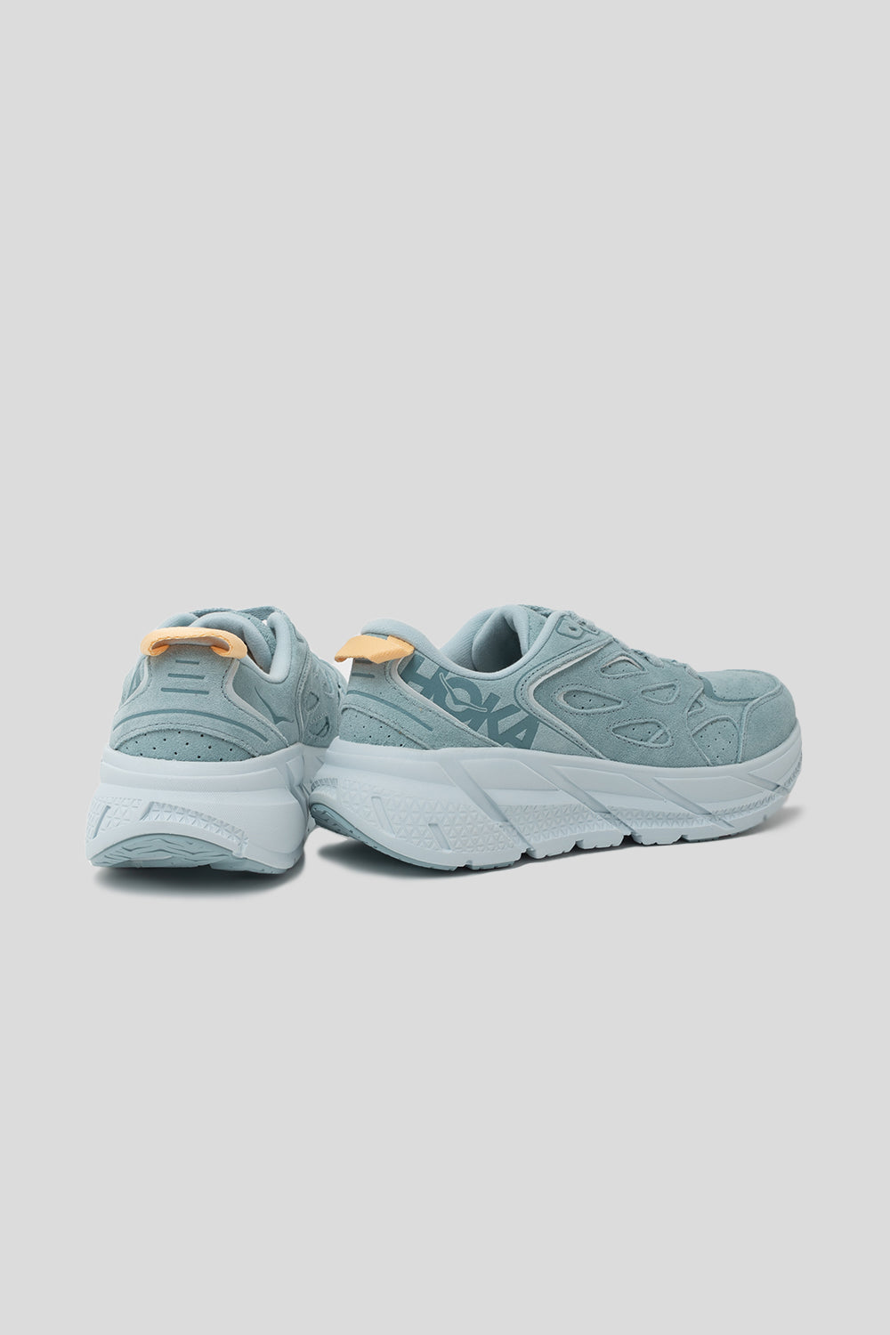 Hoka All Gender Clifton L Suede Shoe in Cloud Blue/Ice Flow