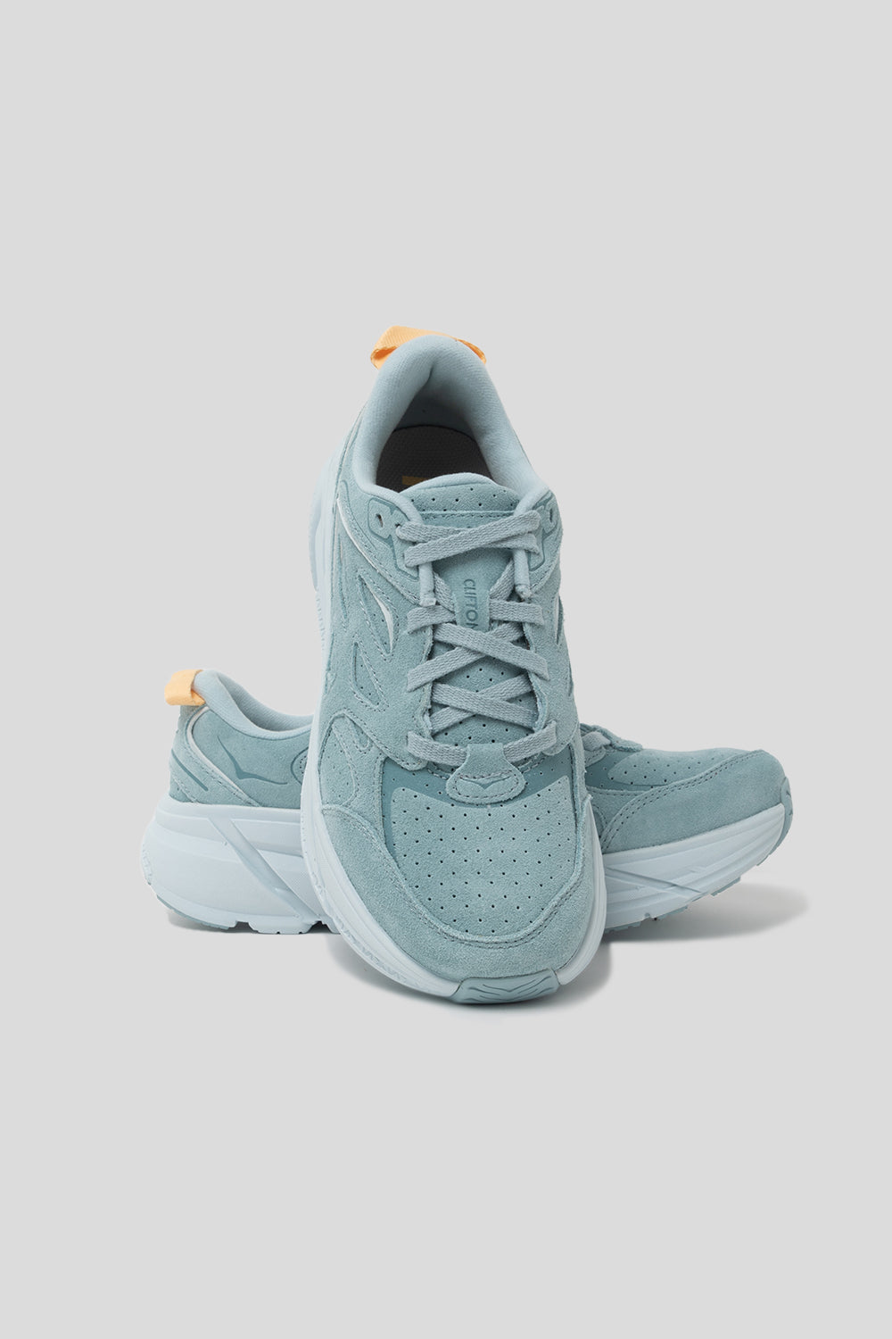 Hoka All Gender Clifton L Suede Shoe in Cloud Blue/Ice Flow