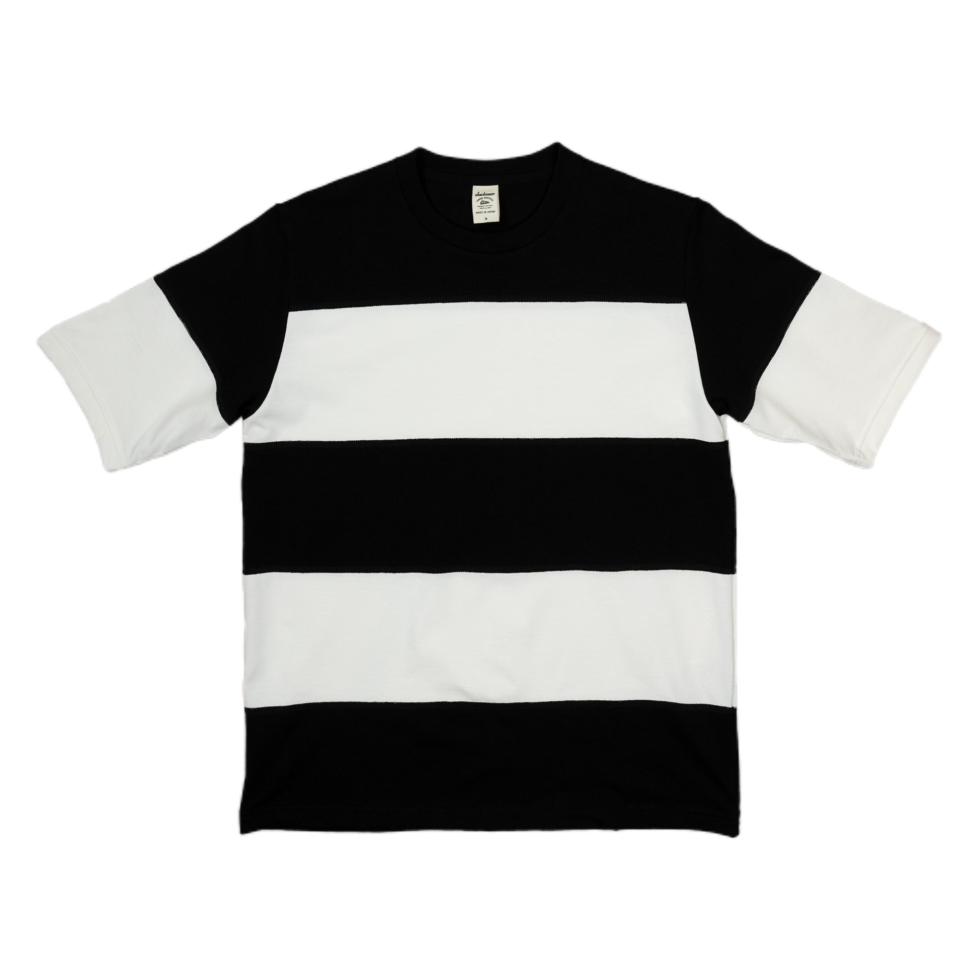 Jackman Border T-Shirt Double Stripe in Black and White