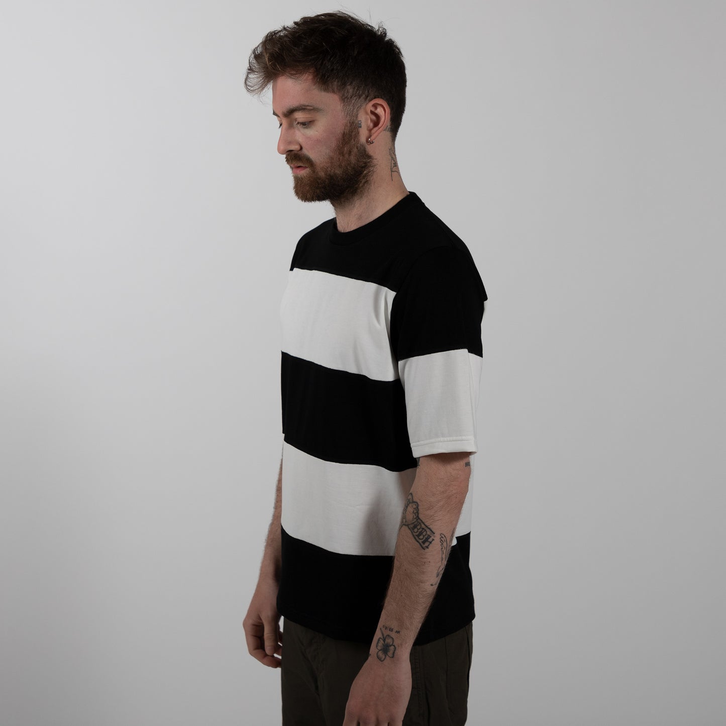 Border T-shirt Double Stripe - Black/White