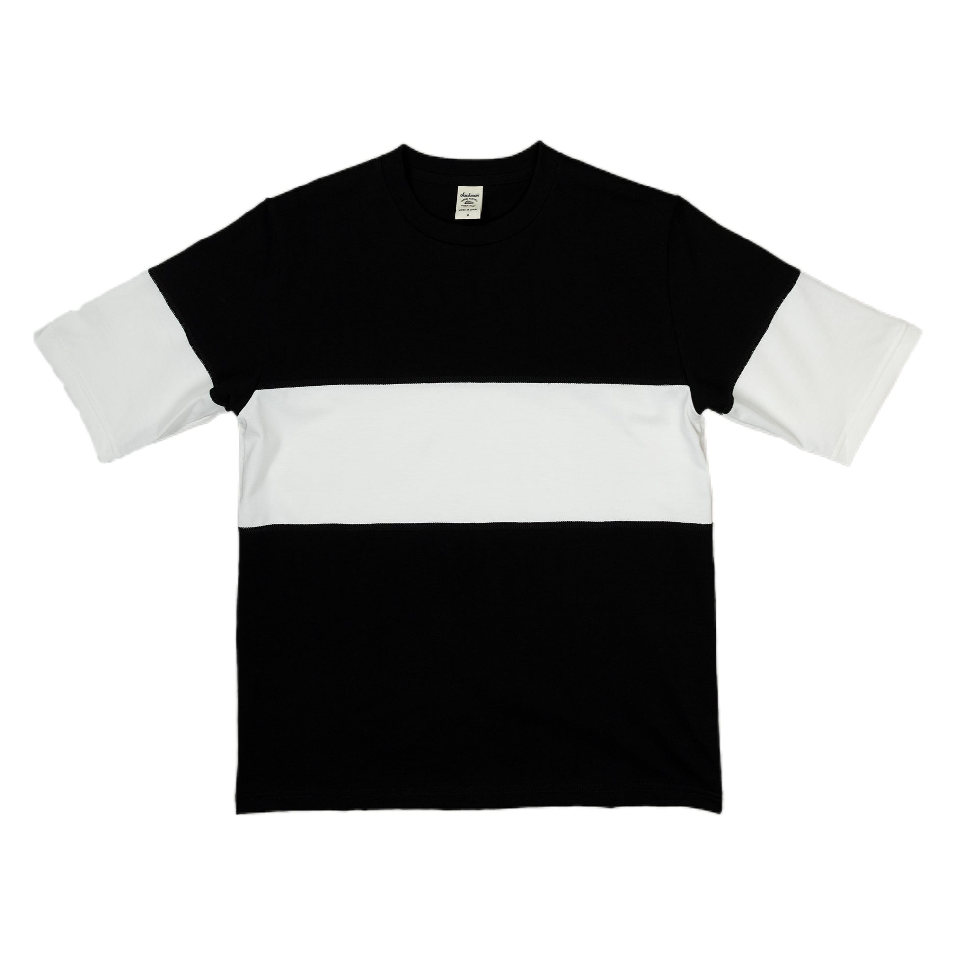 Jackman Border T-Shirt Single Stripe in Black and White