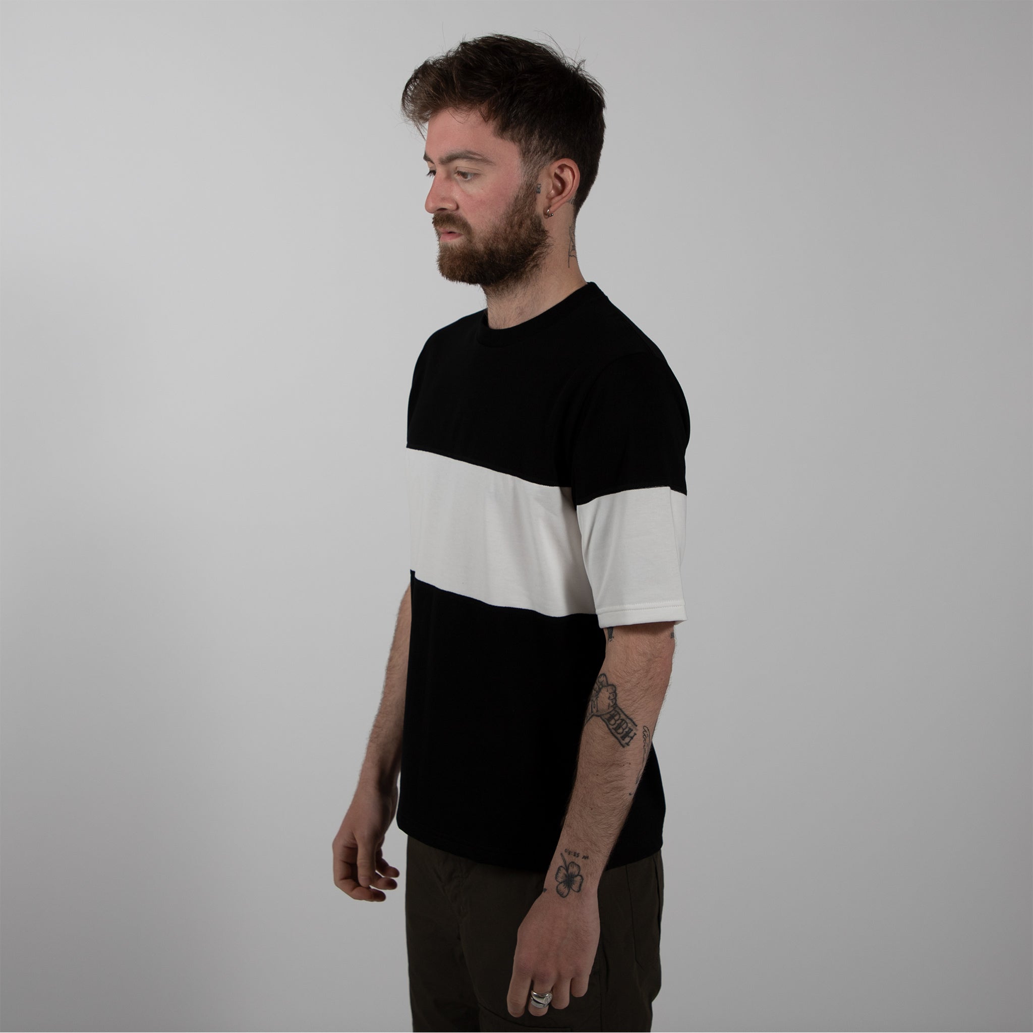 Jackman Border T-shirt One Stripe Black / White | Wallace Mercantile S