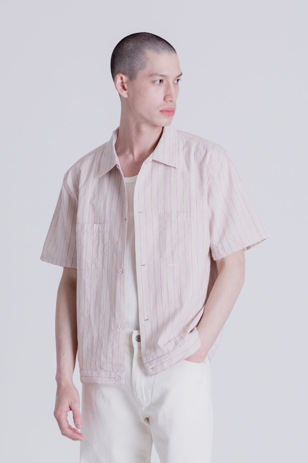 Knickerbocker Banded Camp Shirt in Tan