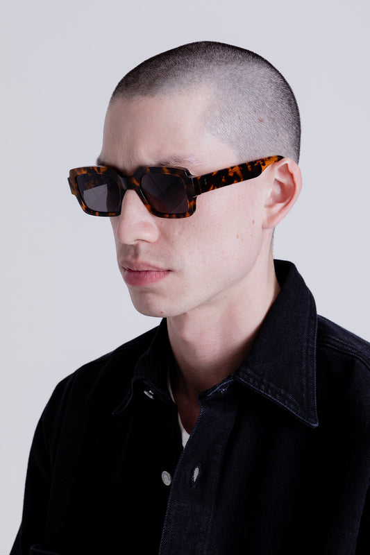 Monokel Apollo Sunglasses in Havana with Grey Solid Lens