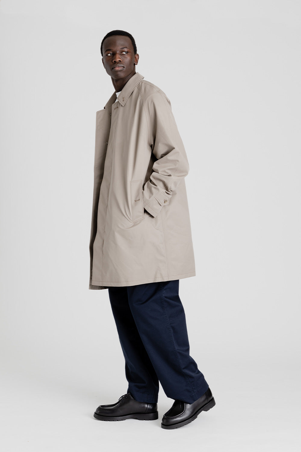 Nanamica 2L Gore-Tex Soutien Collar Coat in Beige | Wallace Mercantile