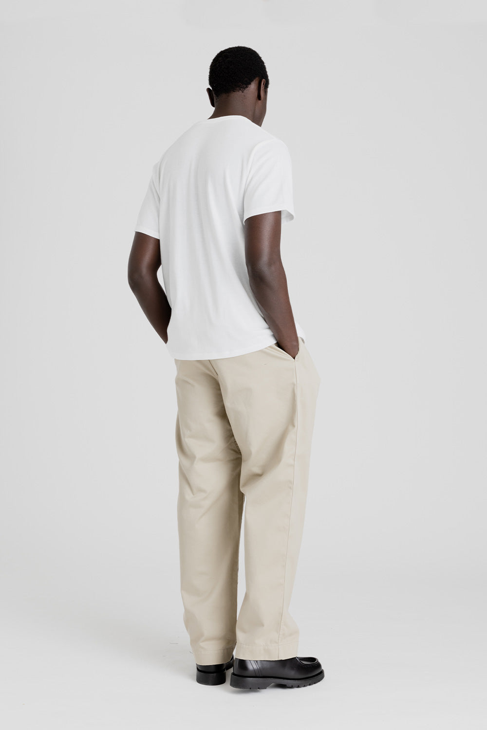 Nanamica Double Pleat Wide Chino Pants in Khaki | Wallace Mercantile S