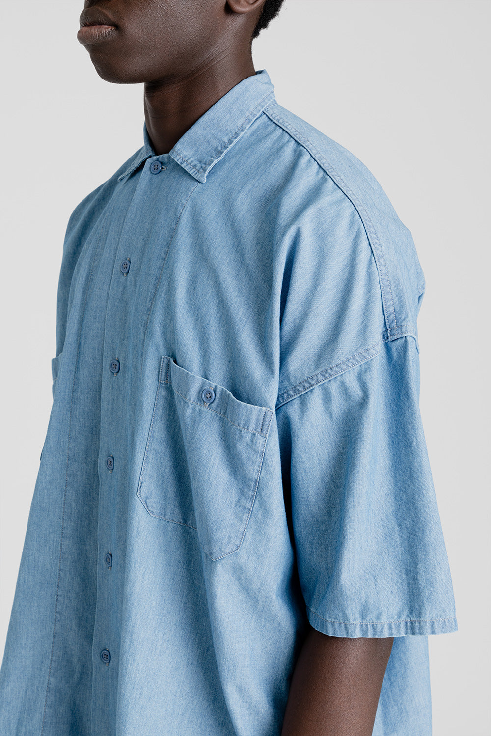 Nanamica H/S Wind Chambray Shirt in Indigo | Wallace Mercantile Shop