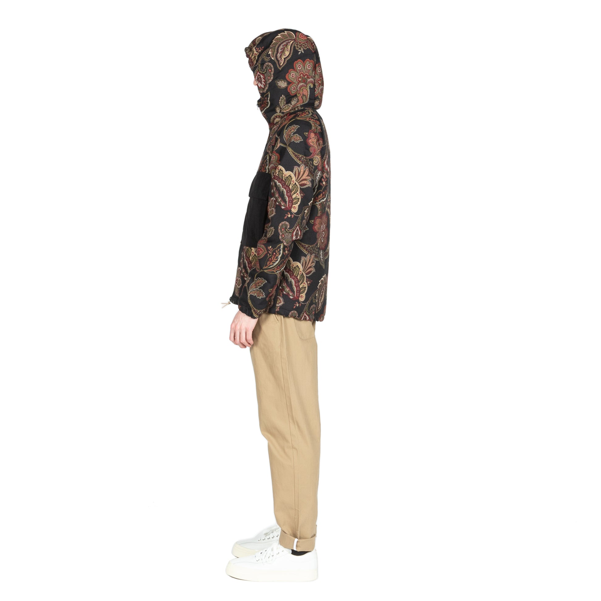 Native North Orchid Jacquard Hood Jacket Outerwear Hoodie Navy Floral