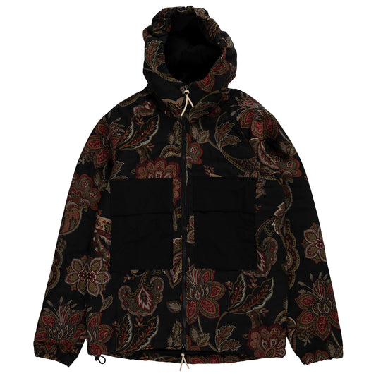 Native North Orchid Jacquard Hood Jacket Outerwear Hoodie Navy Floral Front