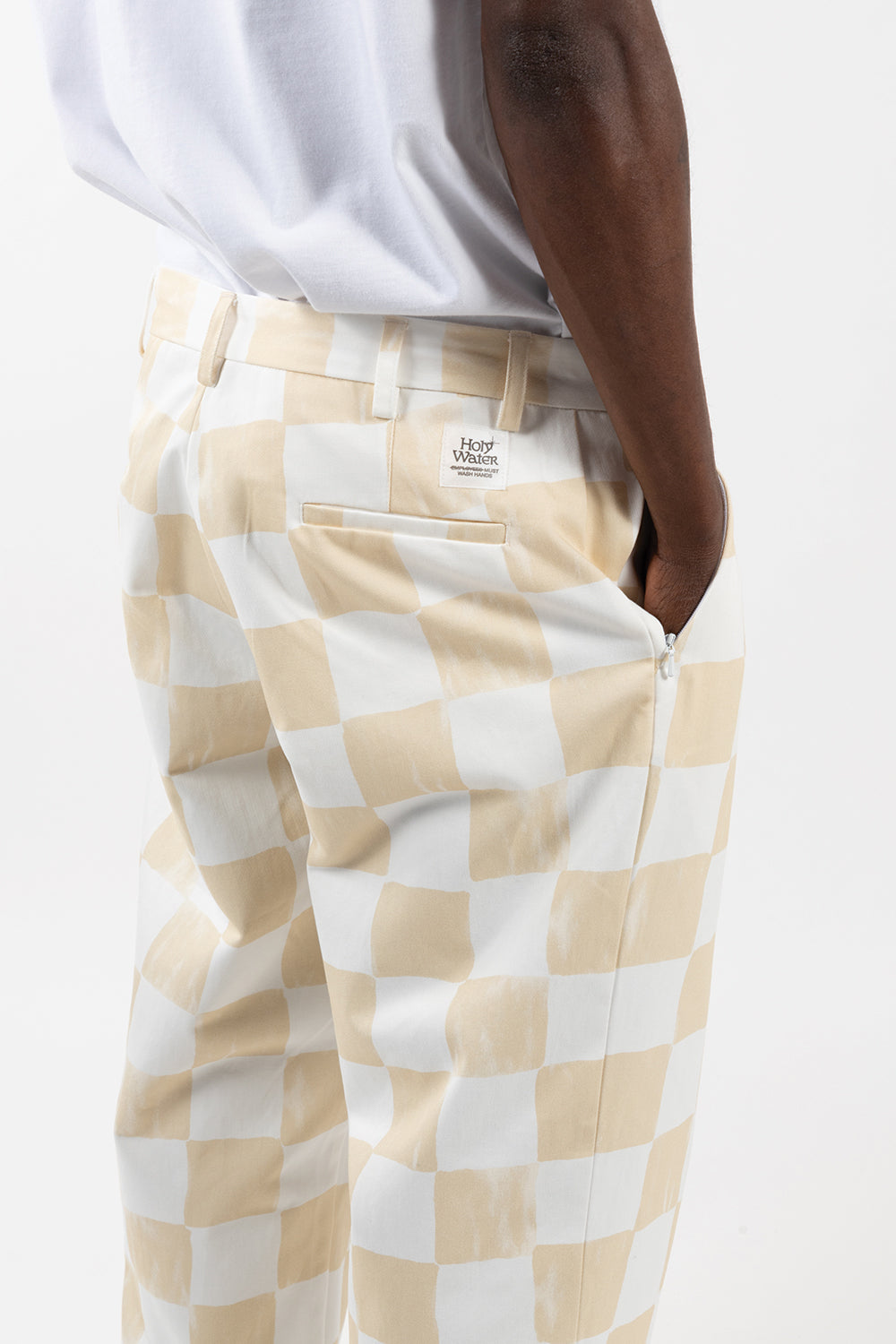 Reception Clothing Club Pant in Twill White & Beige - Wallace Mercanti