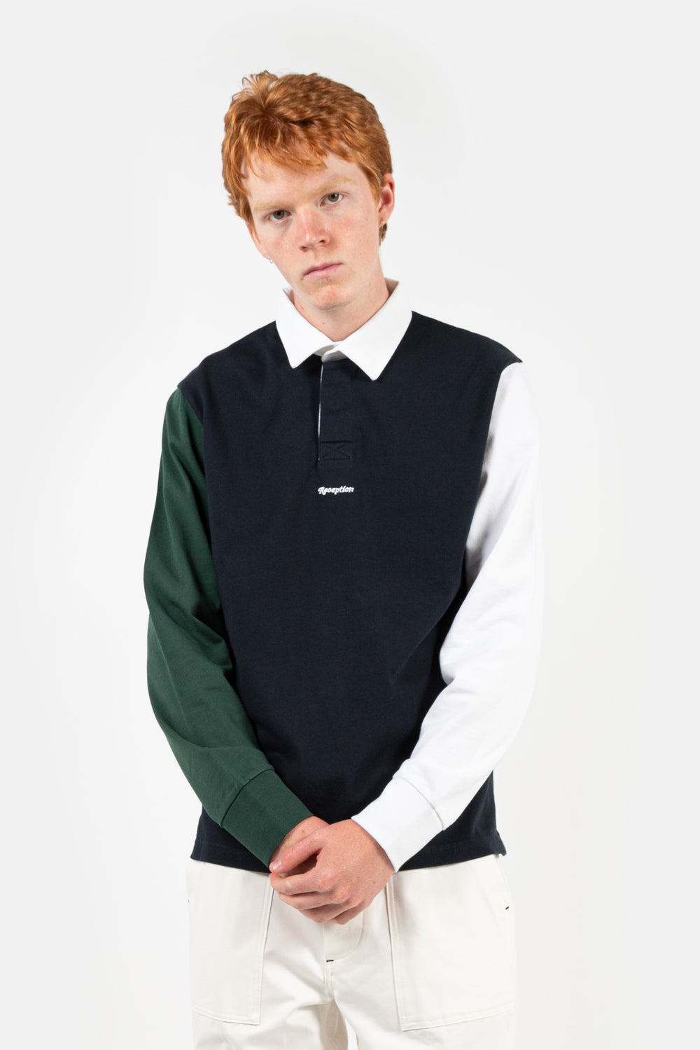 reception rugby polo shirt in color block