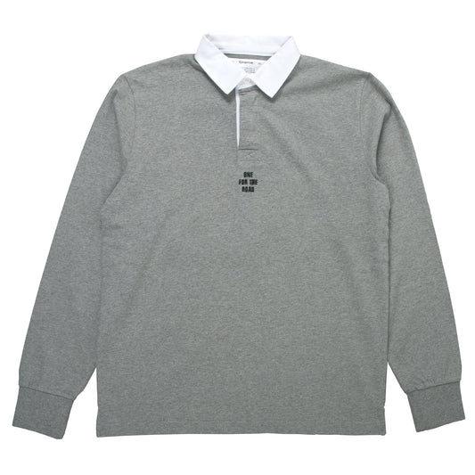 reception rugby polo grey marl longsleeve