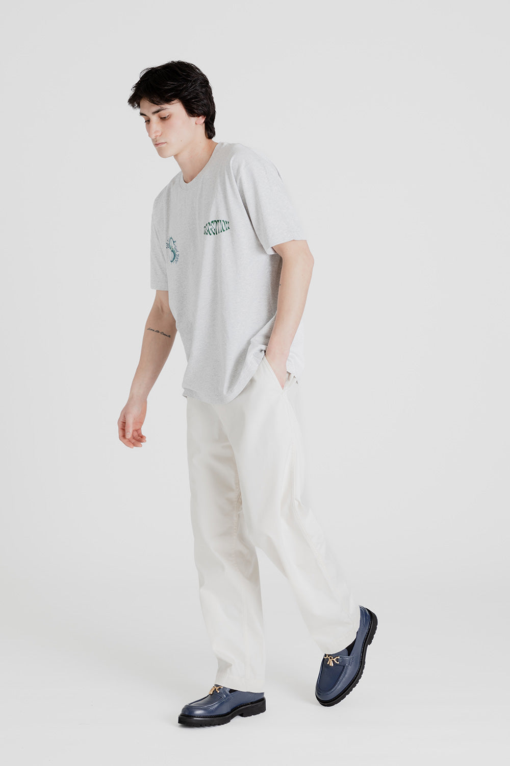 Reception Clothing SS Tee Bad Luck in Light Athletic Grey