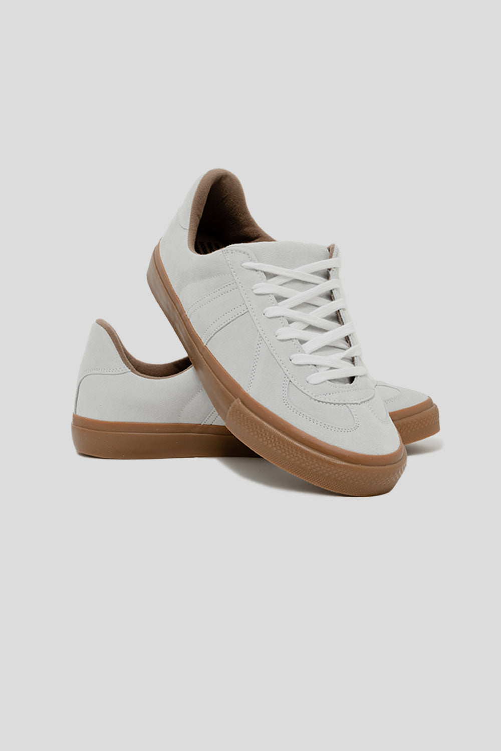 Reproduction of Found German Military Trainer Skateboarding Shoe in White Suede