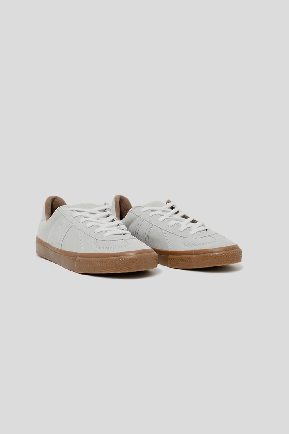 Reproduction of Found German Military Trainer Skateboarding Shoe in White Suede