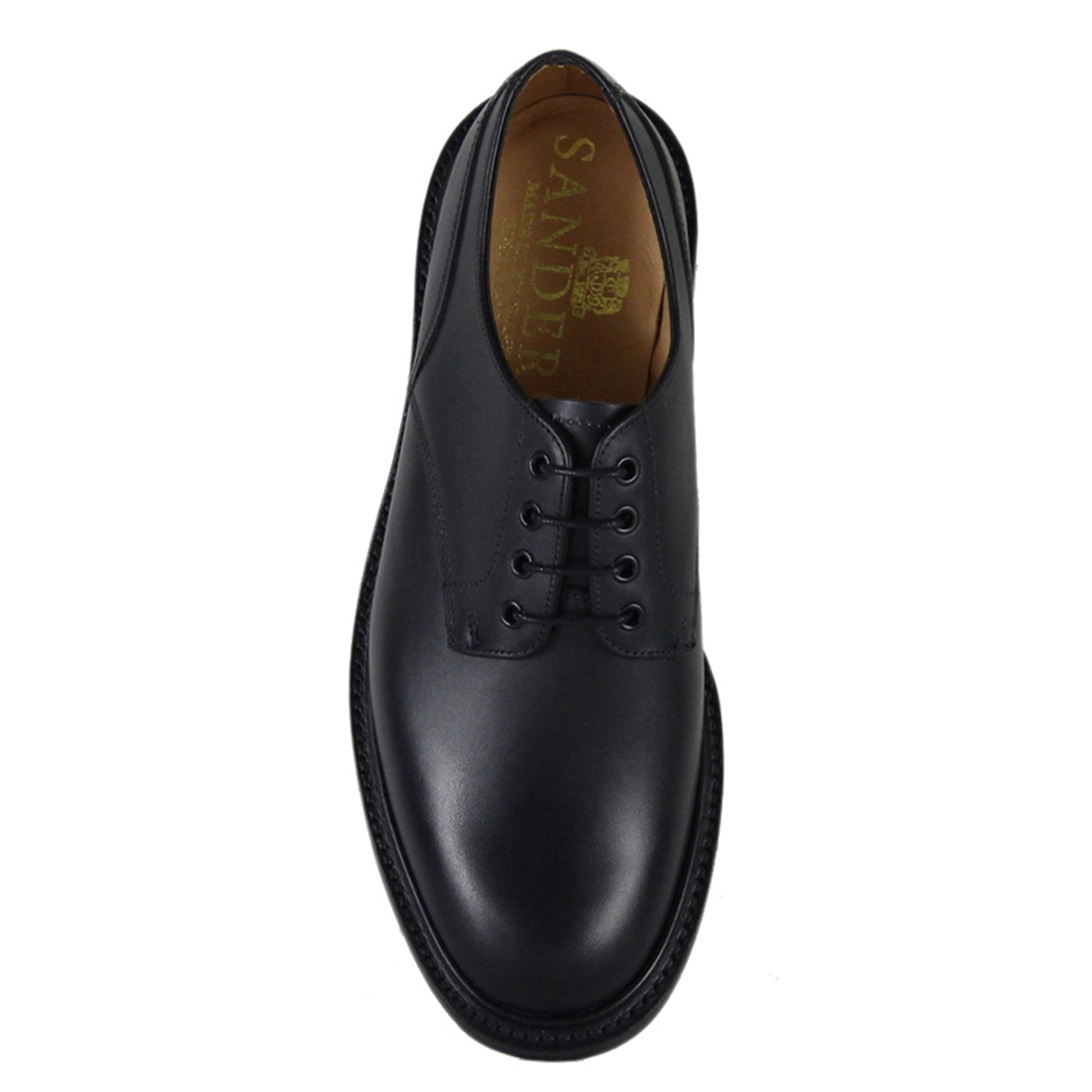 Sanders Worcester Gibson Derby Shoe Leather Footwear in Black Top