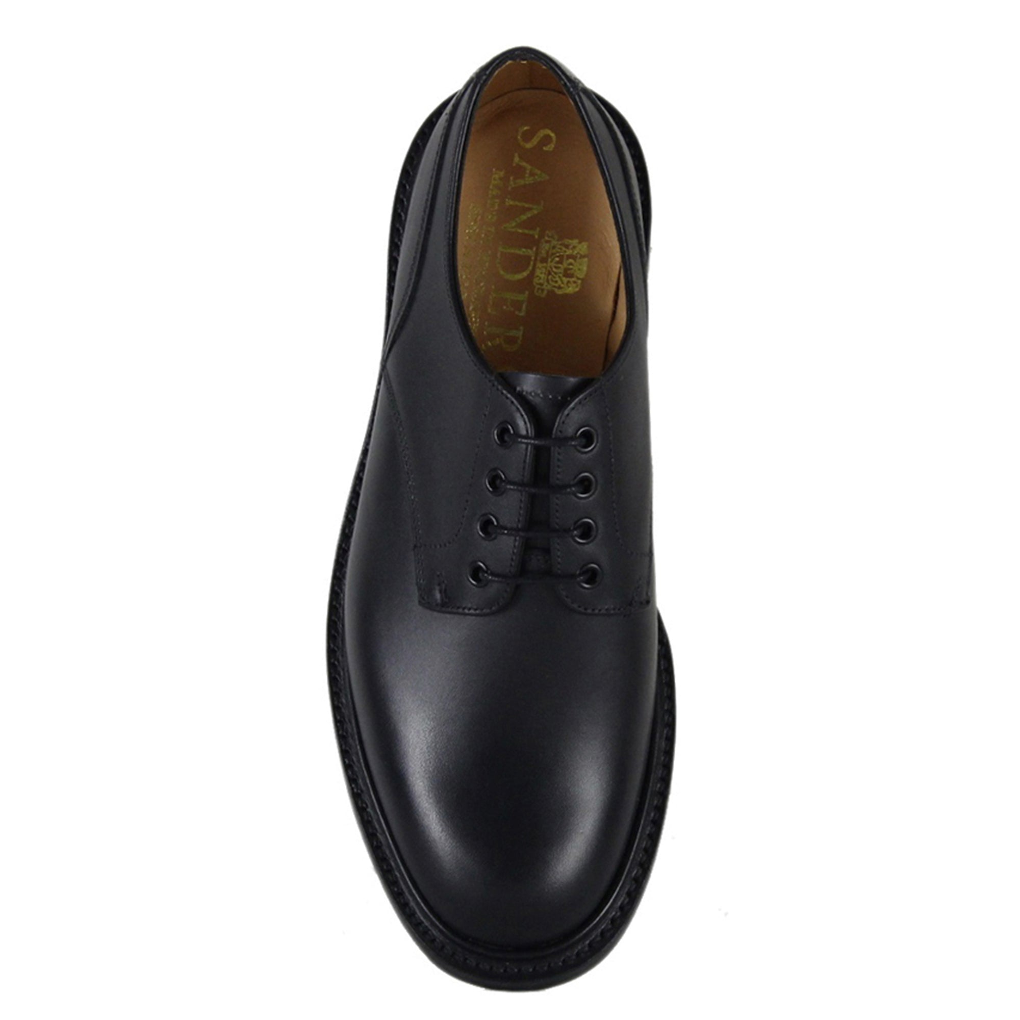Sanders Worcester Gibson Derby Shoe Leather Footwear in Black Side