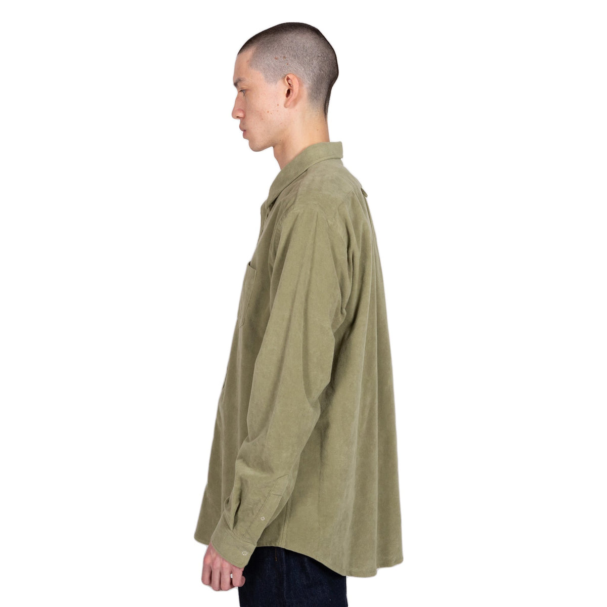 schnaydermans moleskin button down shirt olive