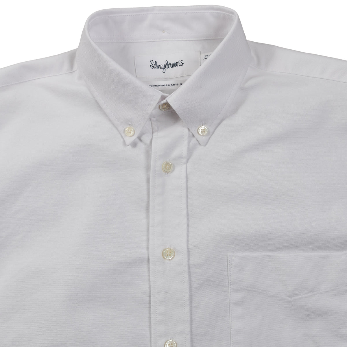 schnaydermans Shirt Oxford One button up white collar