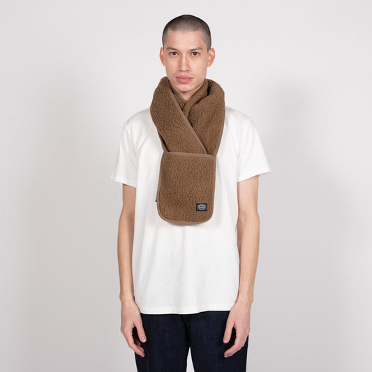 shop snow peak scarf scarves online brown khaki fleece