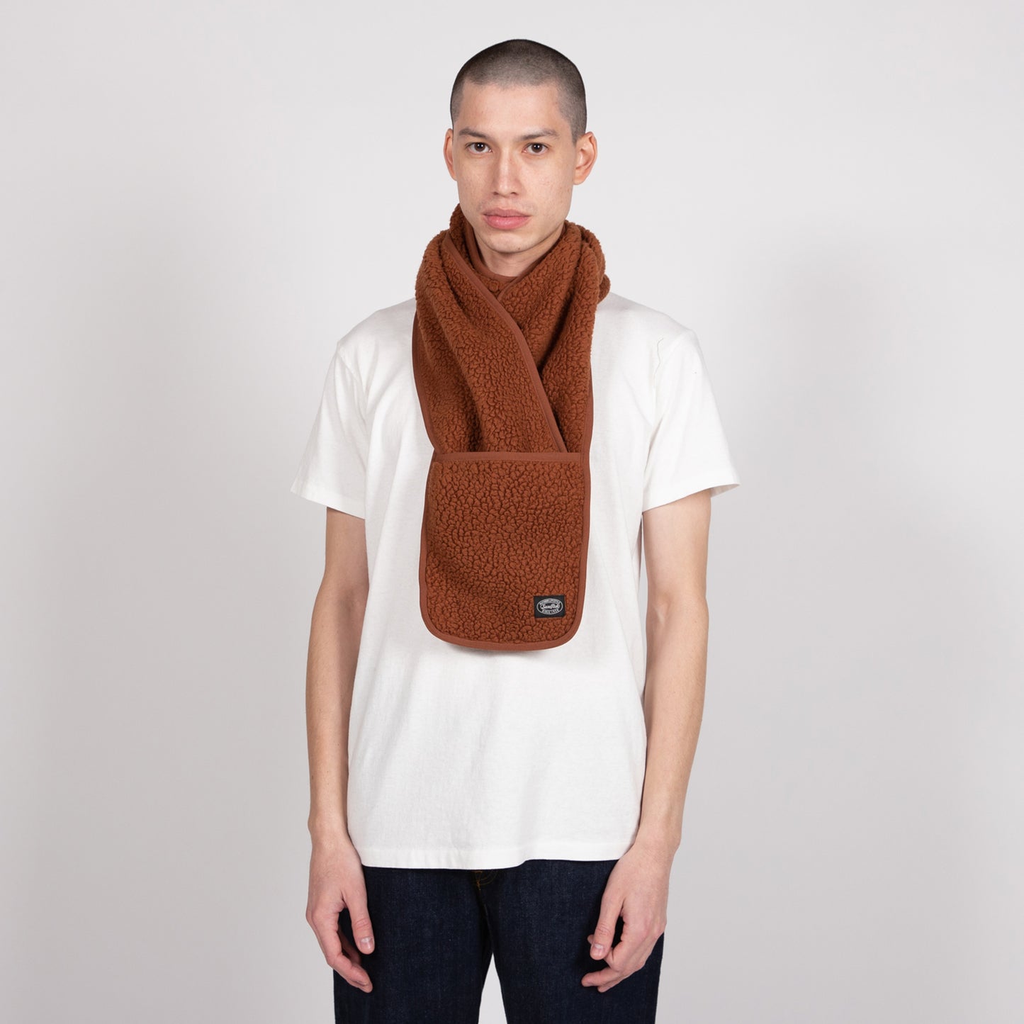 shop snow peak scarf scarves online orange fleece