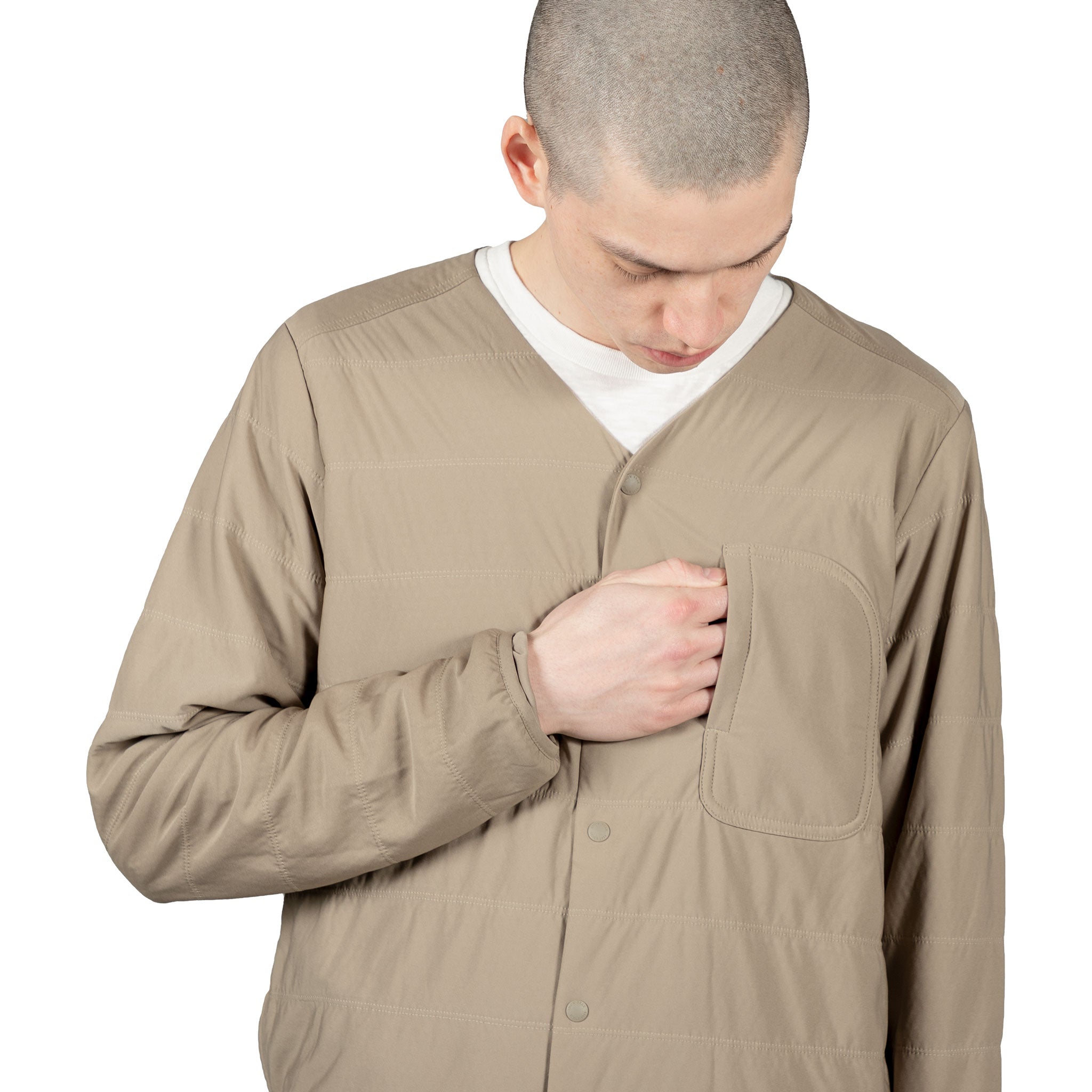 Flexible Insulated Cardigan - Beige