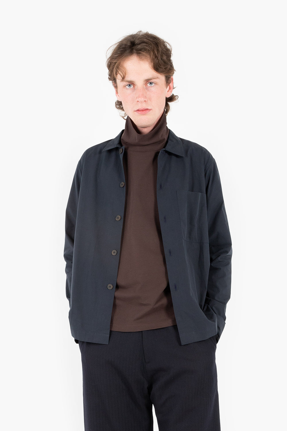 studio nicholson mamata shirt dark navy 