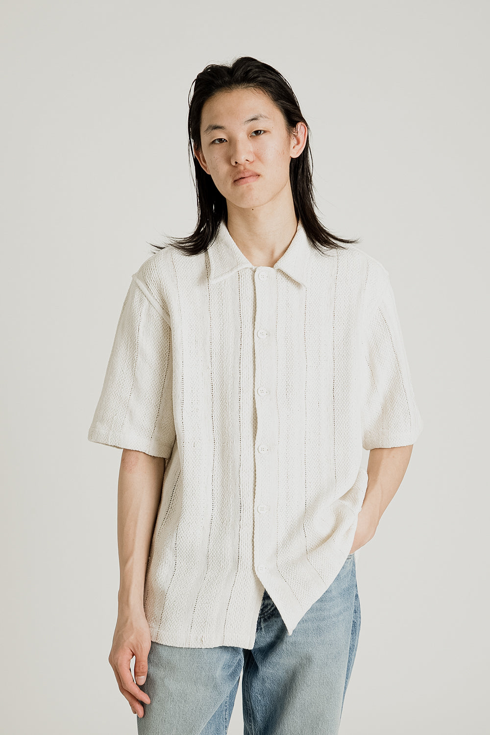 Sunflower Spacey Short Sleeve Shirt in Off White