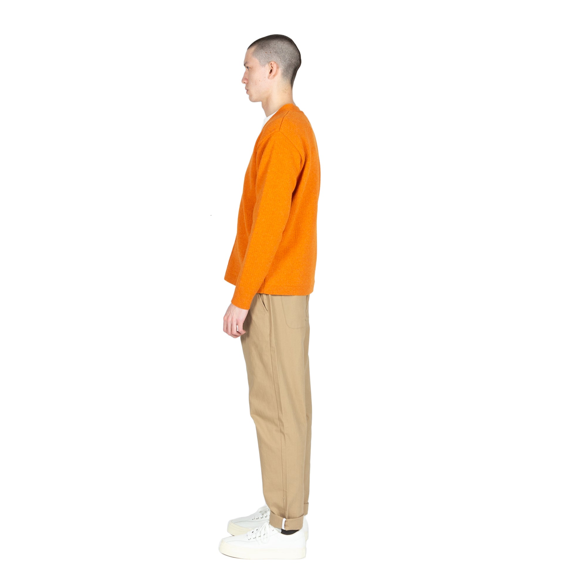 The English Difference Cardigan in Orange by Garbstore