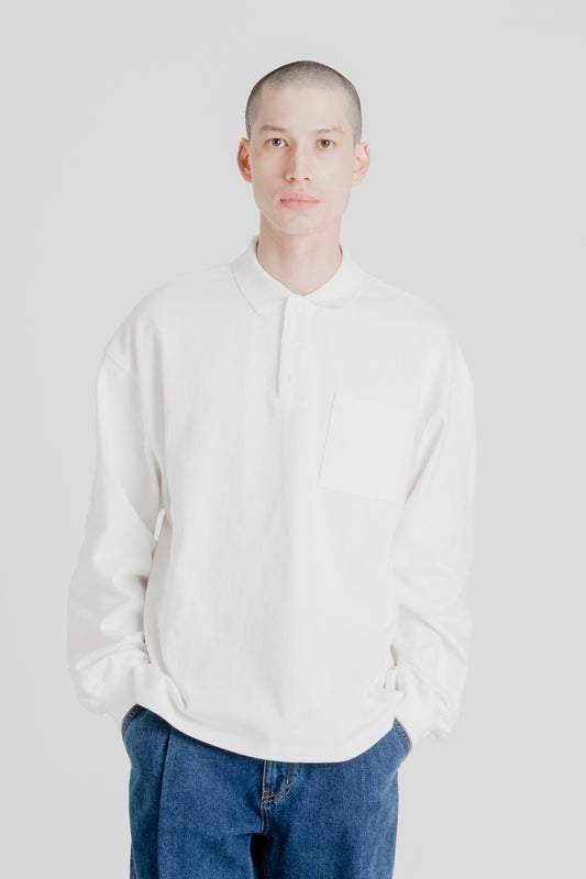 Uniform Bridge Collar L/S Tee in Off White