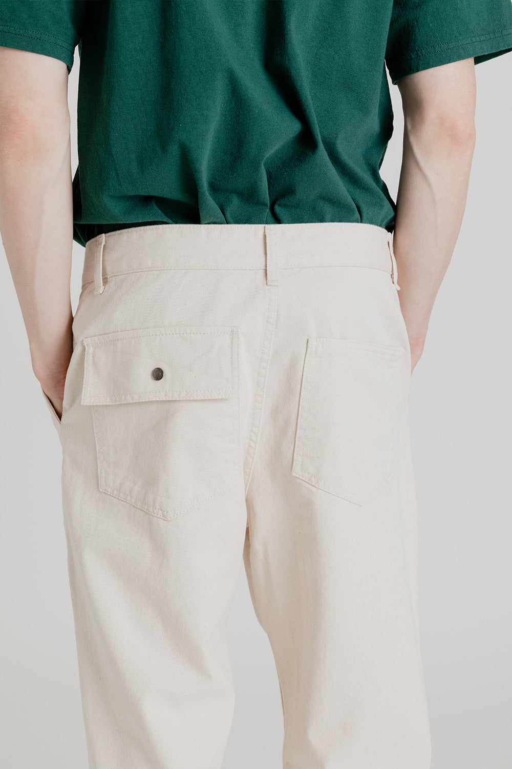 Uniform Bridge Cotton Fatigue Pants Wide Fit in Natural
