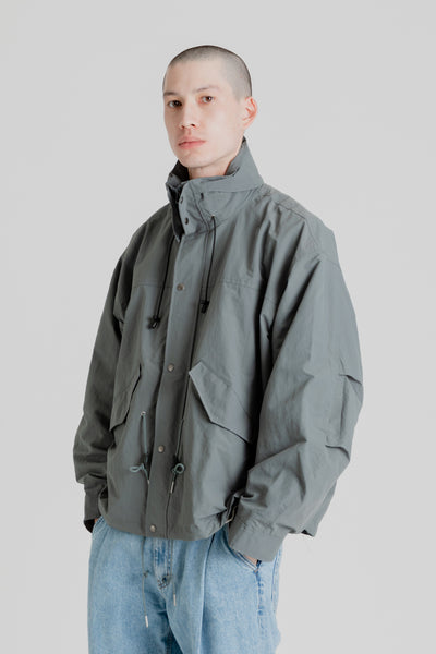 Uniform Bridge Nylon Military Short Jacket in Grey | Wallace Mercantil