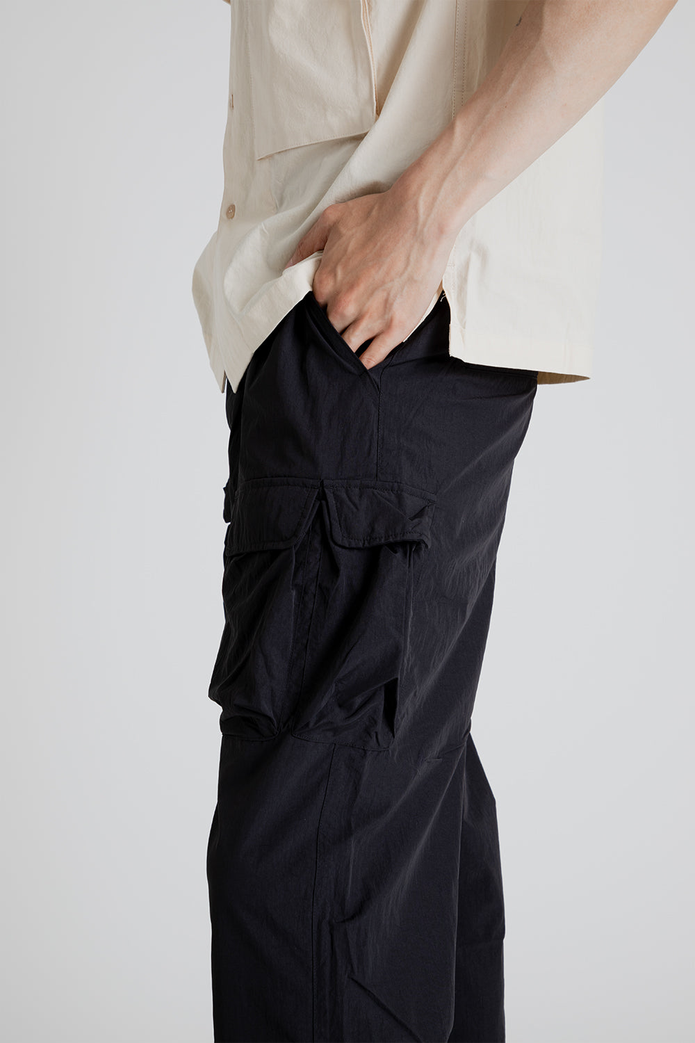 Uniform Bridge Nylon Multi Pocket Pants in Black
