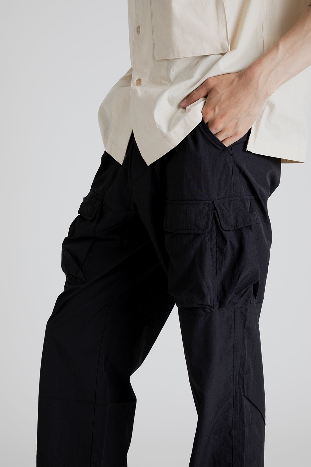 Uniform Bridge Nylon Multi Pocket Pants in Black