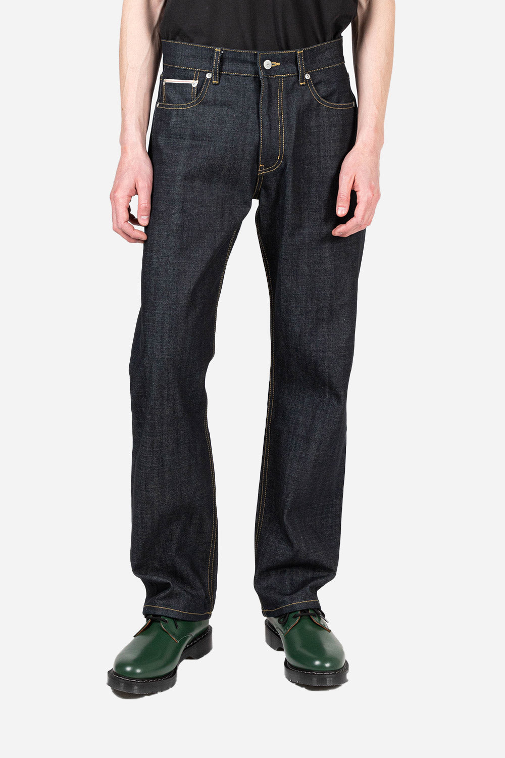 Uniform Bridge Selvedge Denim Pants in Deep Indigo - Wallace Mercantil