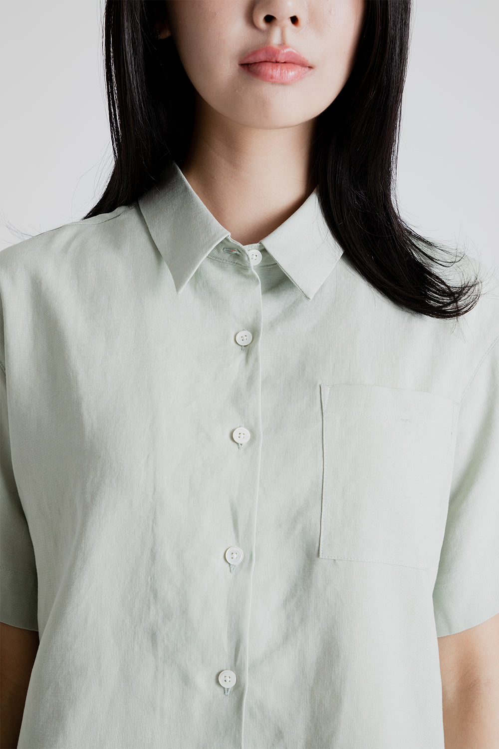 Uniform Bridge Women's Linen Standard Shirt in Sage Green | Wallace Me Wallace Mercantile Shop Uniform Bridge Women's Linen Standard Shirt in Sage Green | Wallace Me Wallace Mercantile Shop
