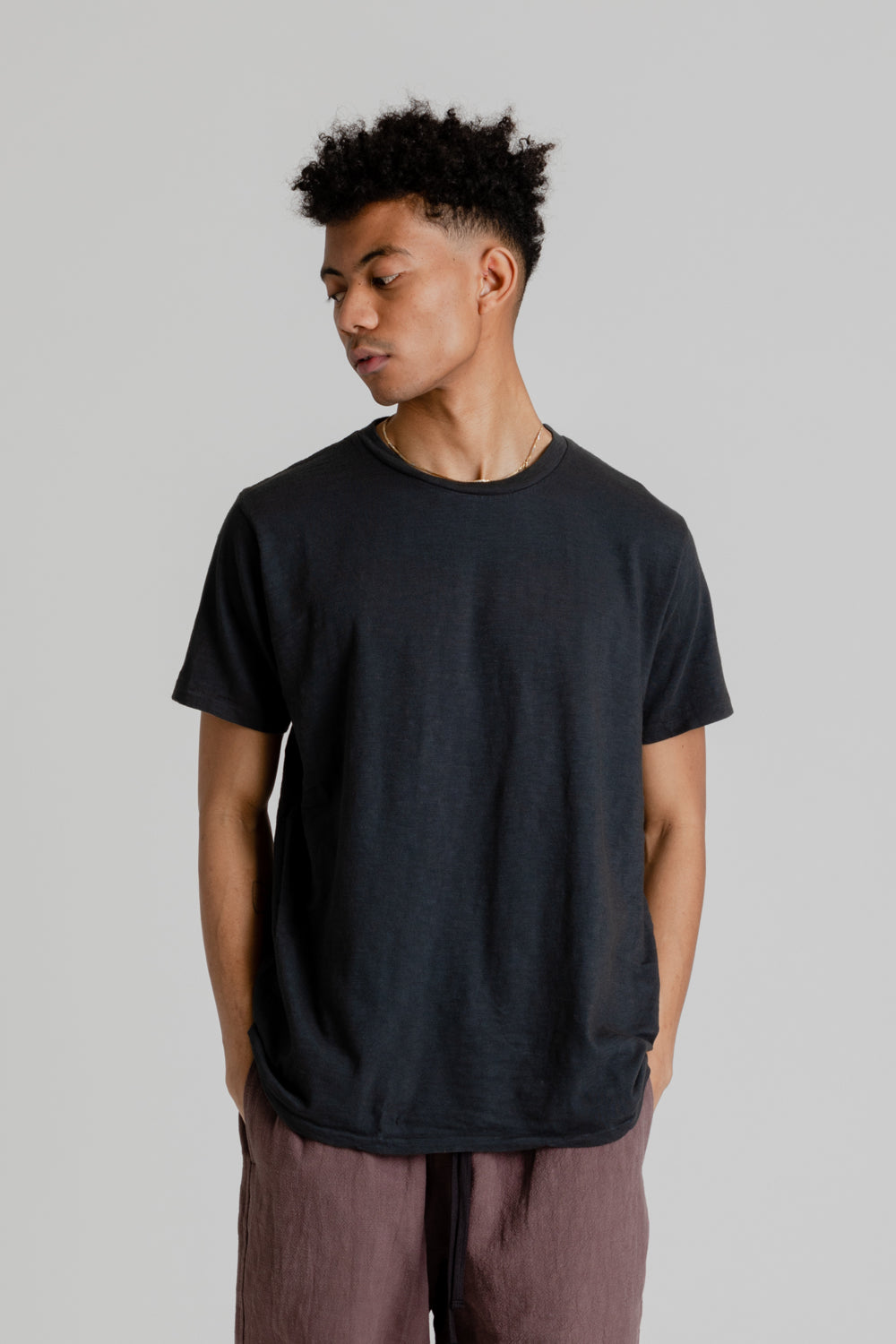 Rolled Regular Short Sleeve Tee - Black