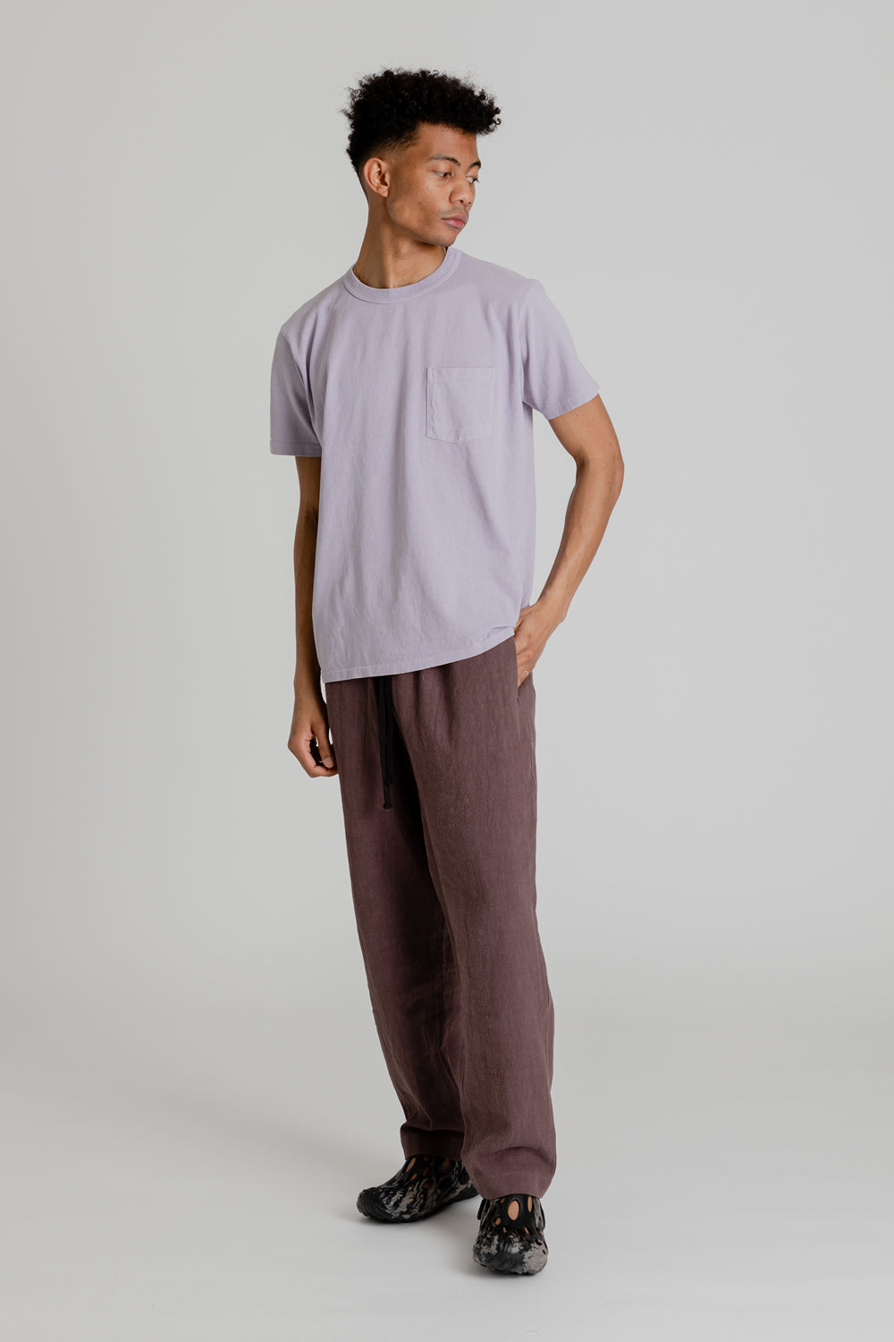 Velva Sheen Pigment Dyed Pocket Tee in Orchid