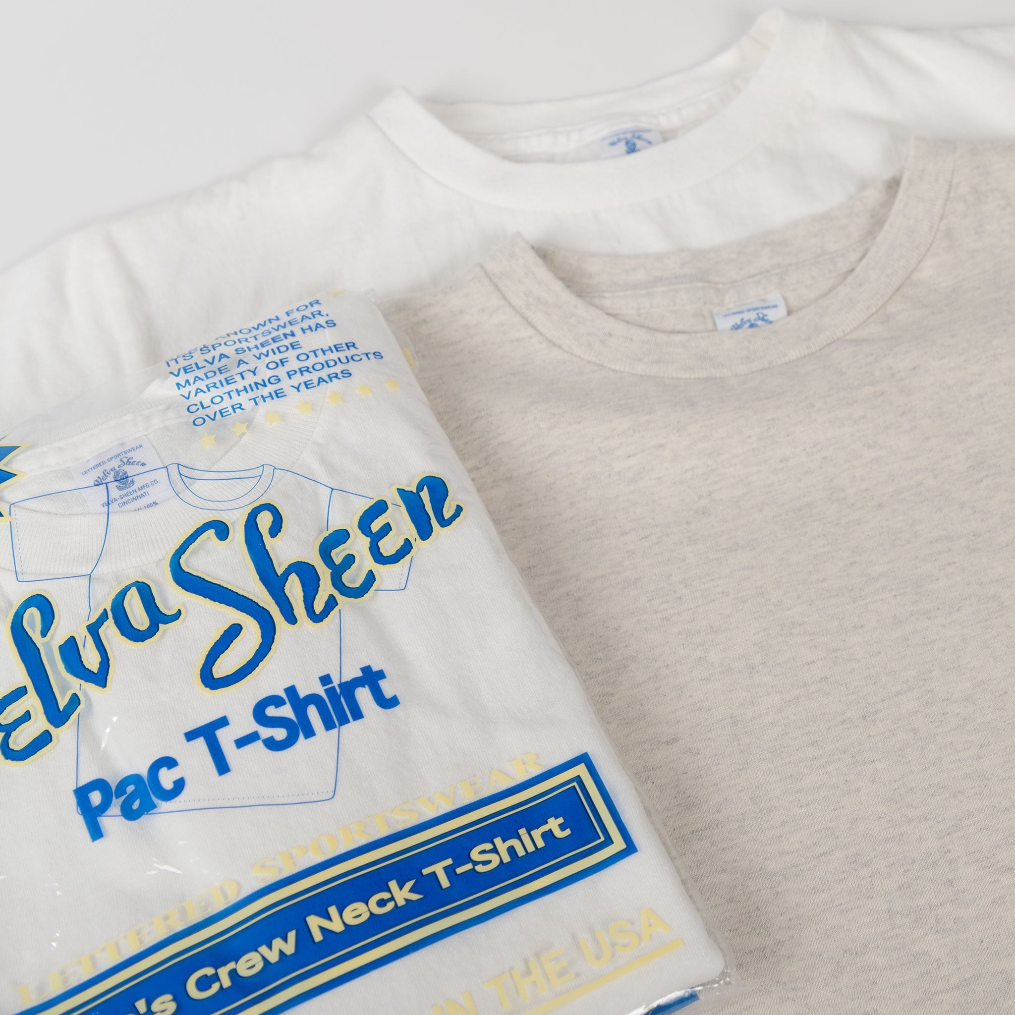 Velva Sheen Pack Crewneck Tee in White/Oatmeal Wallace