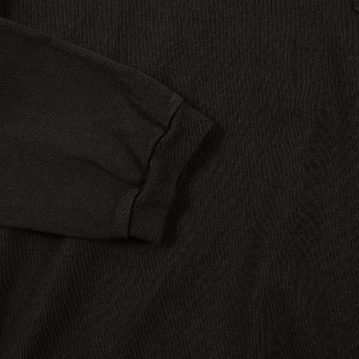 velva sheen tubular long sleeve crewneck tee with pocket black cuff detail
