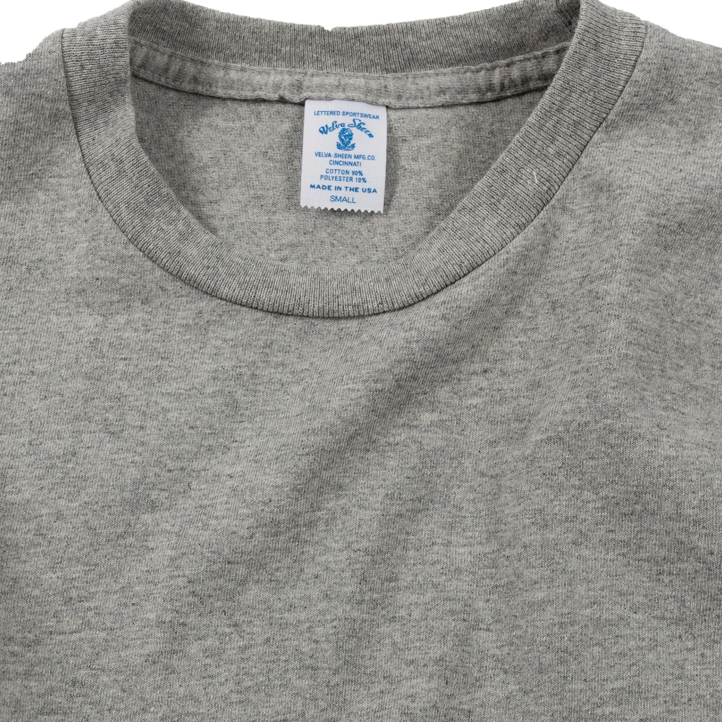 Velva Sheen 2 Pack Crewneck Plain Tee T-Shirt Heather Grey Collar Detail
