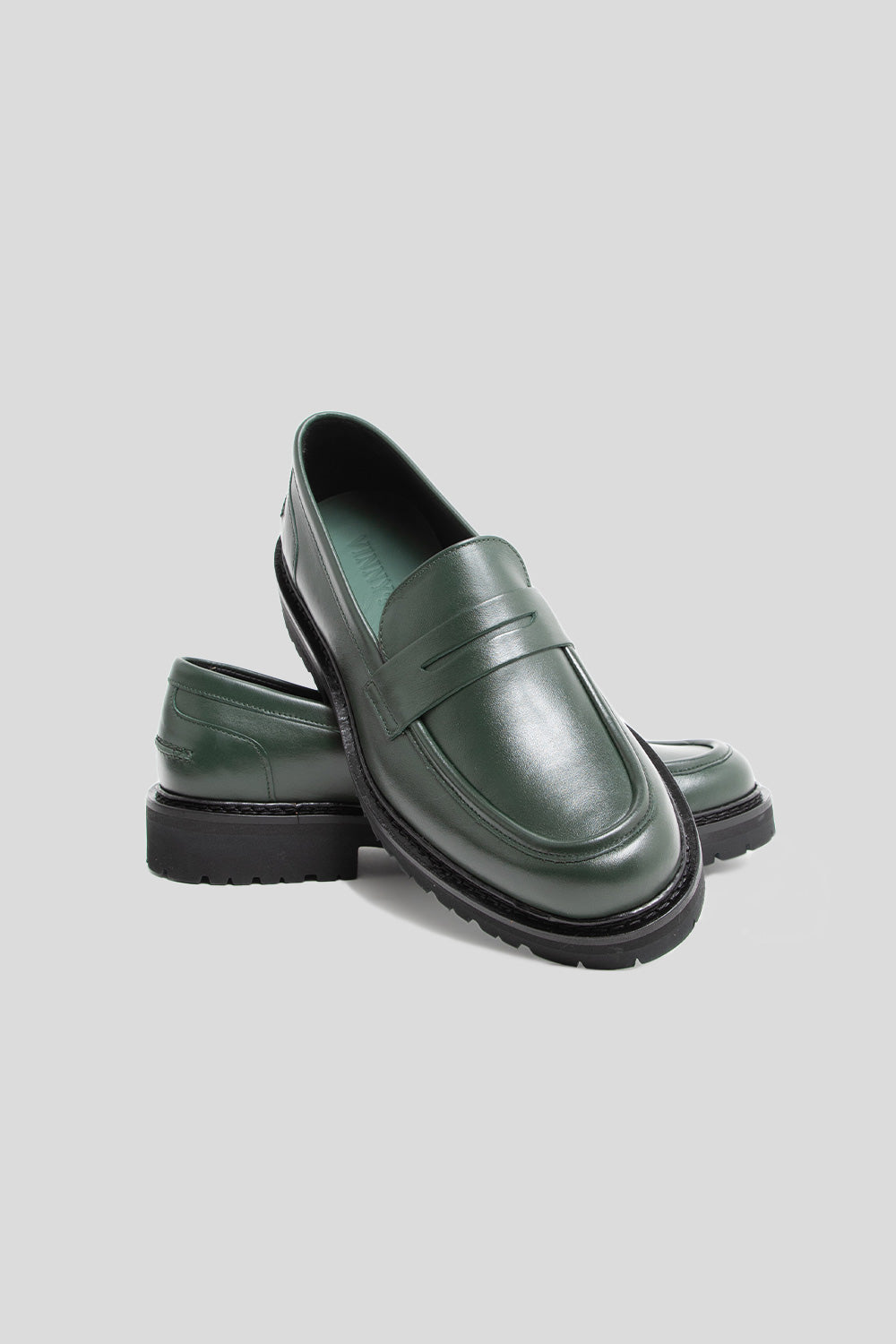 Vinny's Richee Penny Loafer in Basil Green