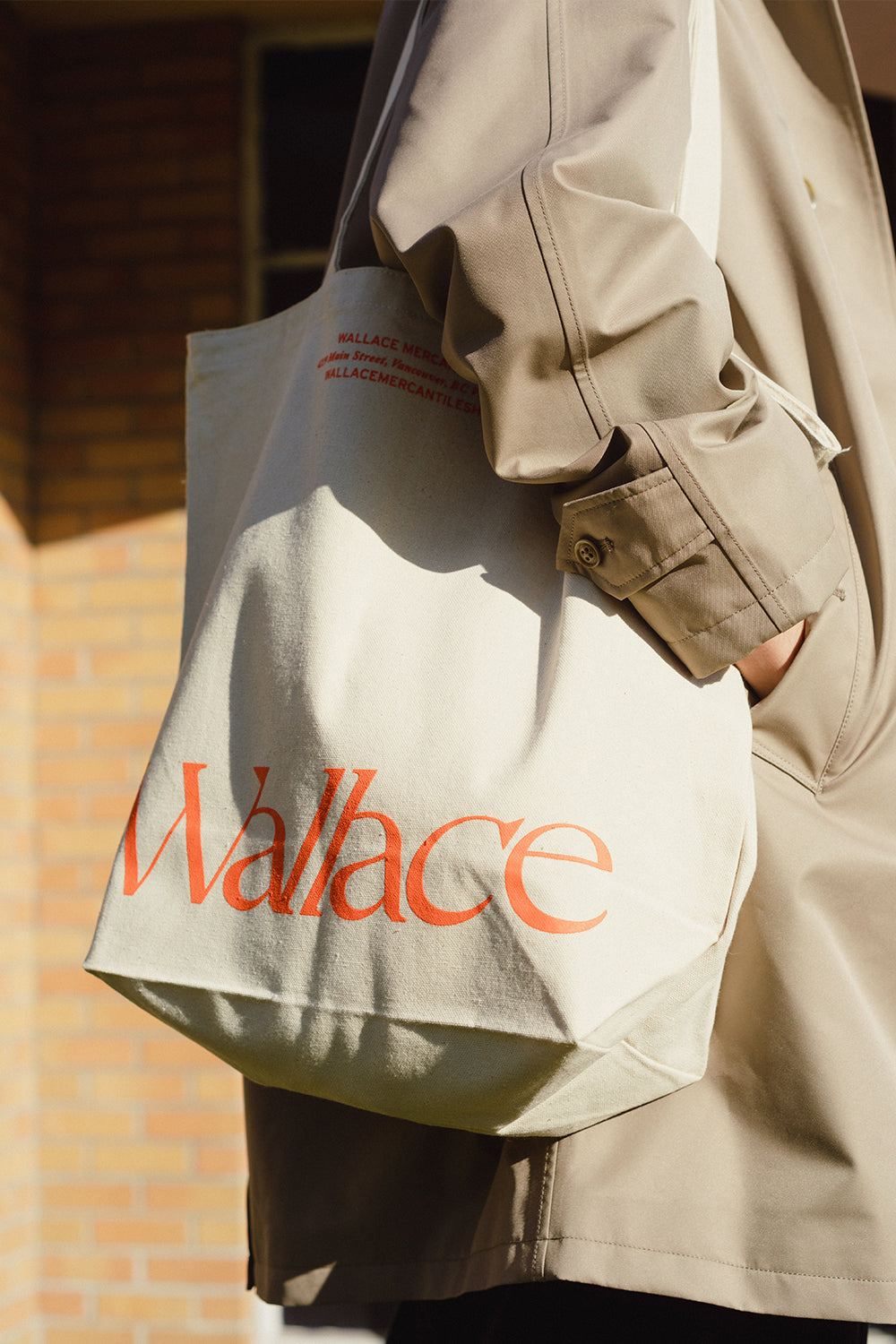 Wallace Tote bag in Natural / Orange